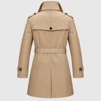 Dobbeltradet Trenchcoat - Bæltet Talje, Revers