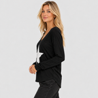 Stjerneprintet Sweater til Damer - V-Hals Strækstrik