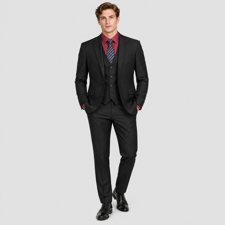 Herre Slim Fit Todelt Jakkesæt – Notch Revers Blazer