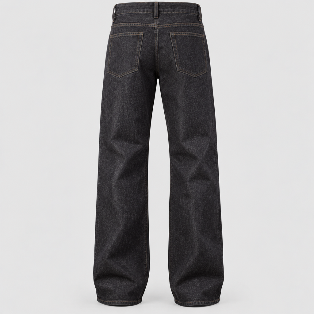 Straight Leg Jeans til Herrer - Mørk Indigo Denim, Fem Lommer