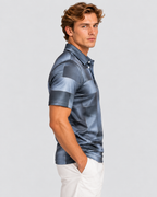 Poloshirt med Geometrisk Print til Herrer - Korte Ærmer, Regular Fit