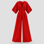 Chiffon Wrap Jumpsuit til Damer – Vide Ben, Flere Farver