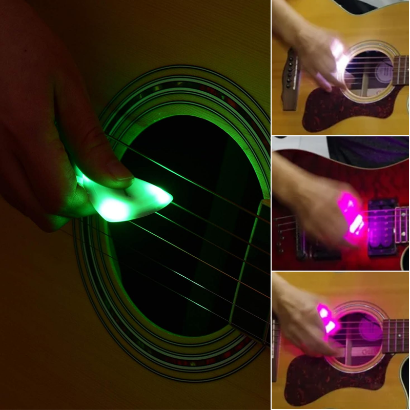 Lysende guitarplekter med rytme effekt