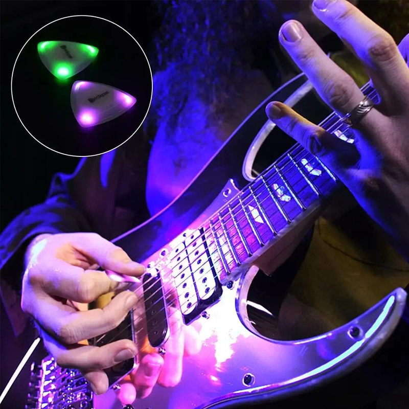 Lysende guitarplekter med rytme effekt