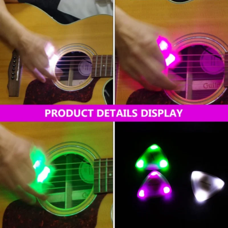 Lysende guitarplekter med rytme effekt