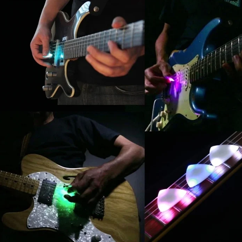 Lysende guitarplekter med rytme effekt