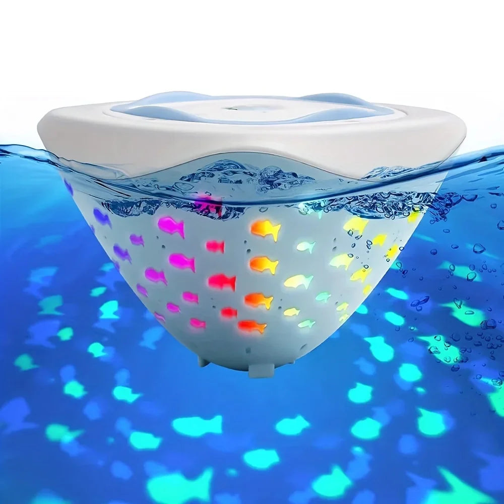 Aqua Party Light – Lysprojektion med fisk til bad og vandleg
