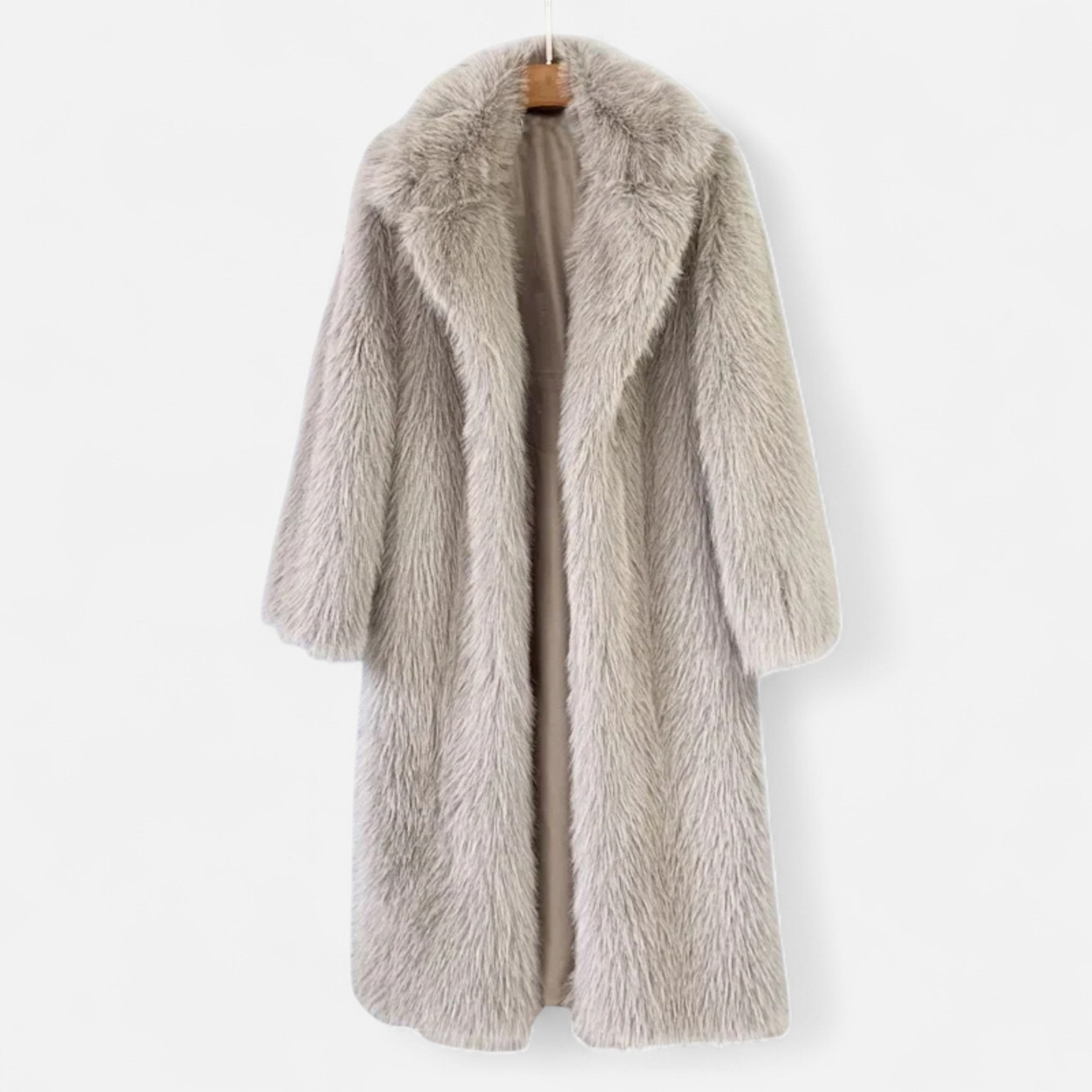 Lang Faux Fur-Frakke til Kvinder – Luksus & Varm Komfort