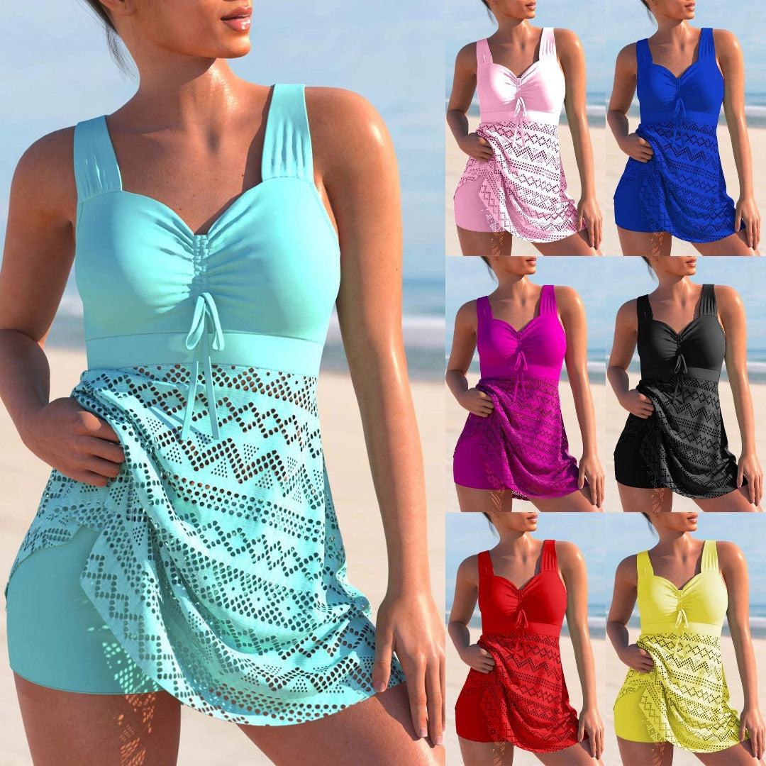 Tankini badetøj med quiltet design