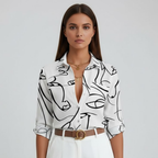 Damebluse med klassisk krave