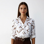 Damebluse med klassisk krave