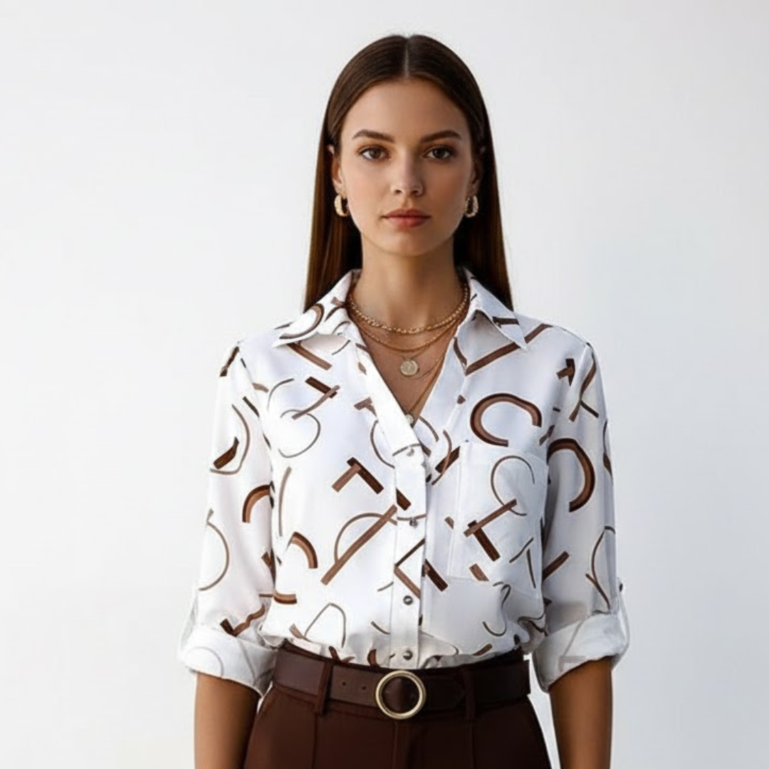 Damebluse med klassisk krave