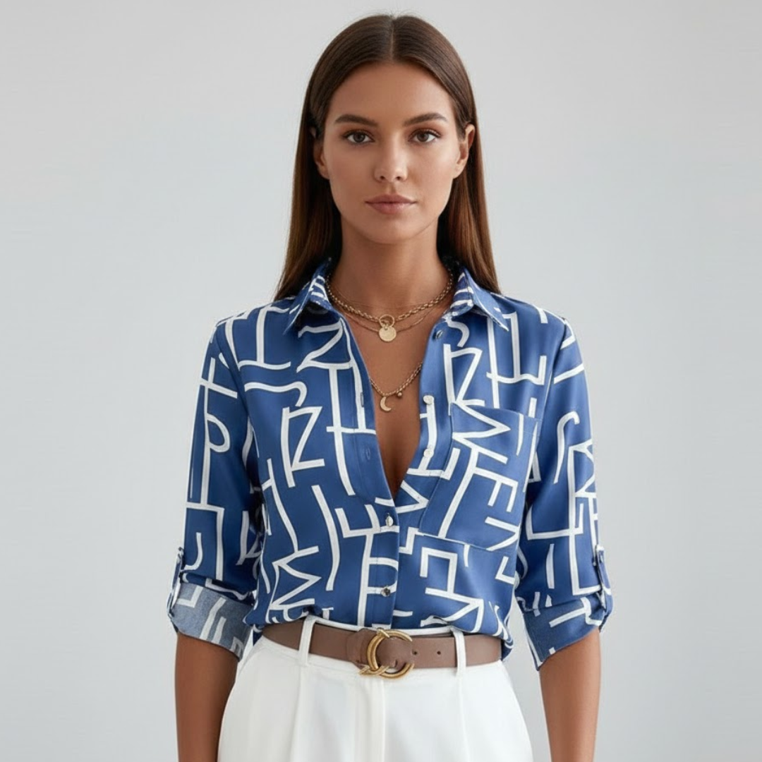 Damebluse med klassisk krave