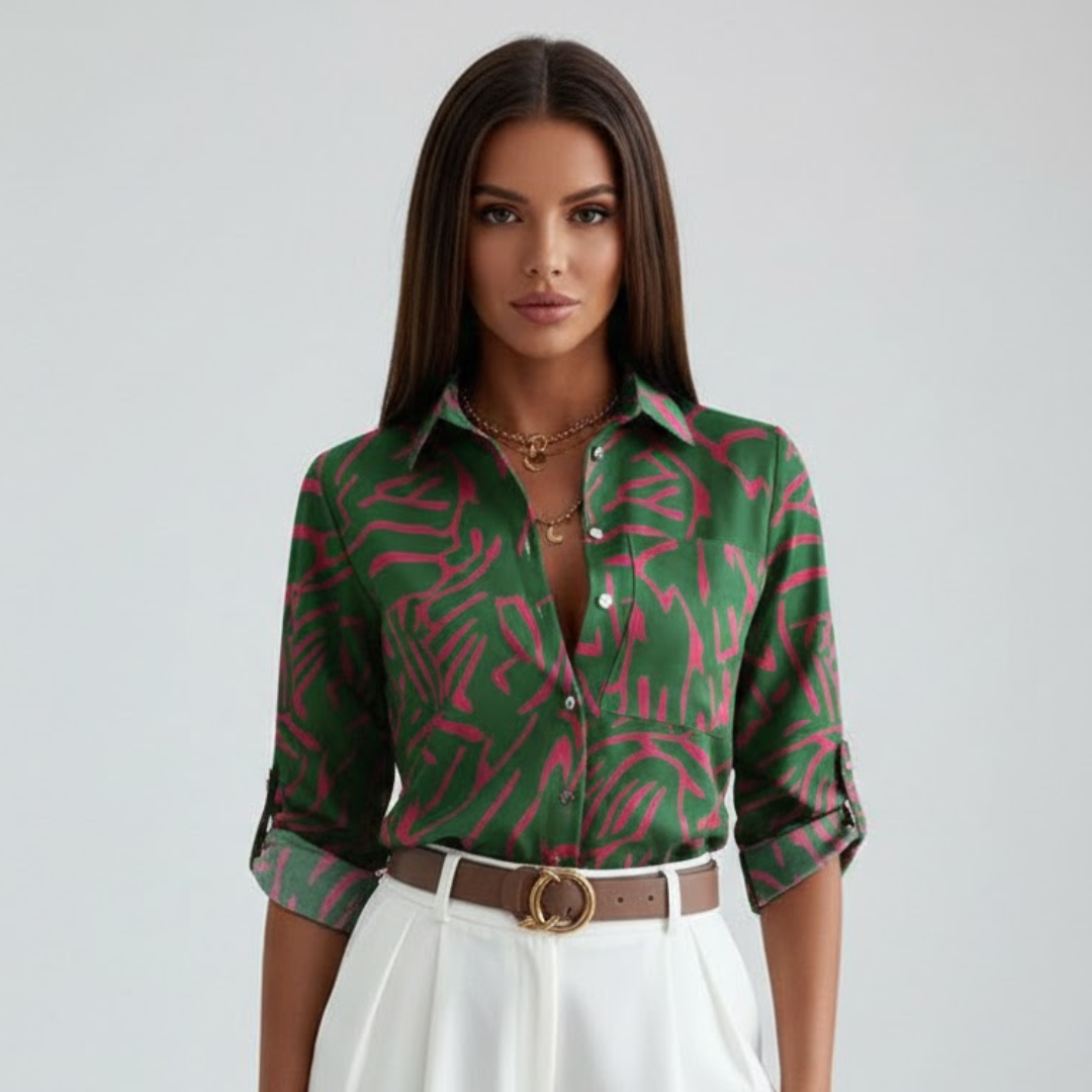 Damebluse med klassisk krave