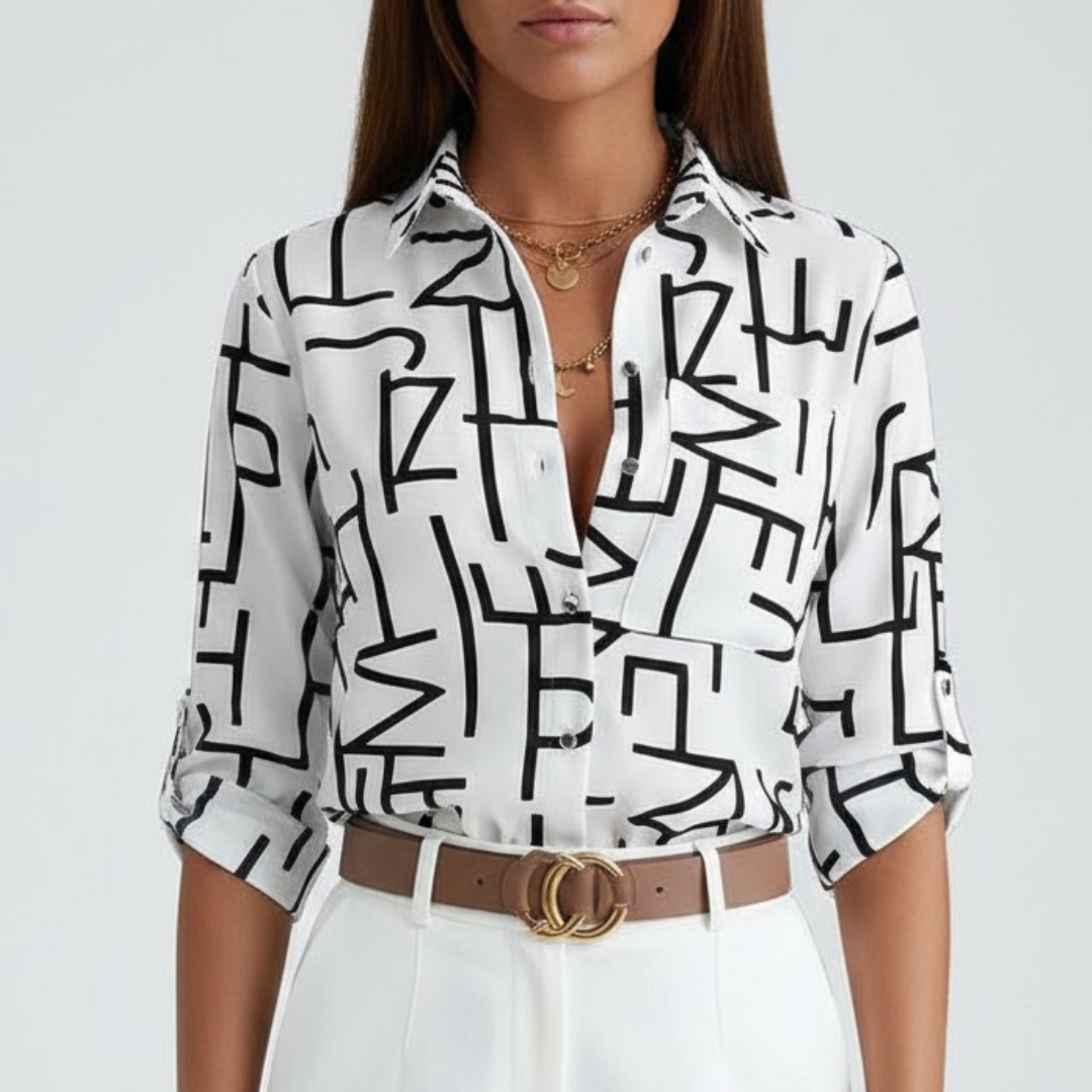 Damebluse med klassisk krave
