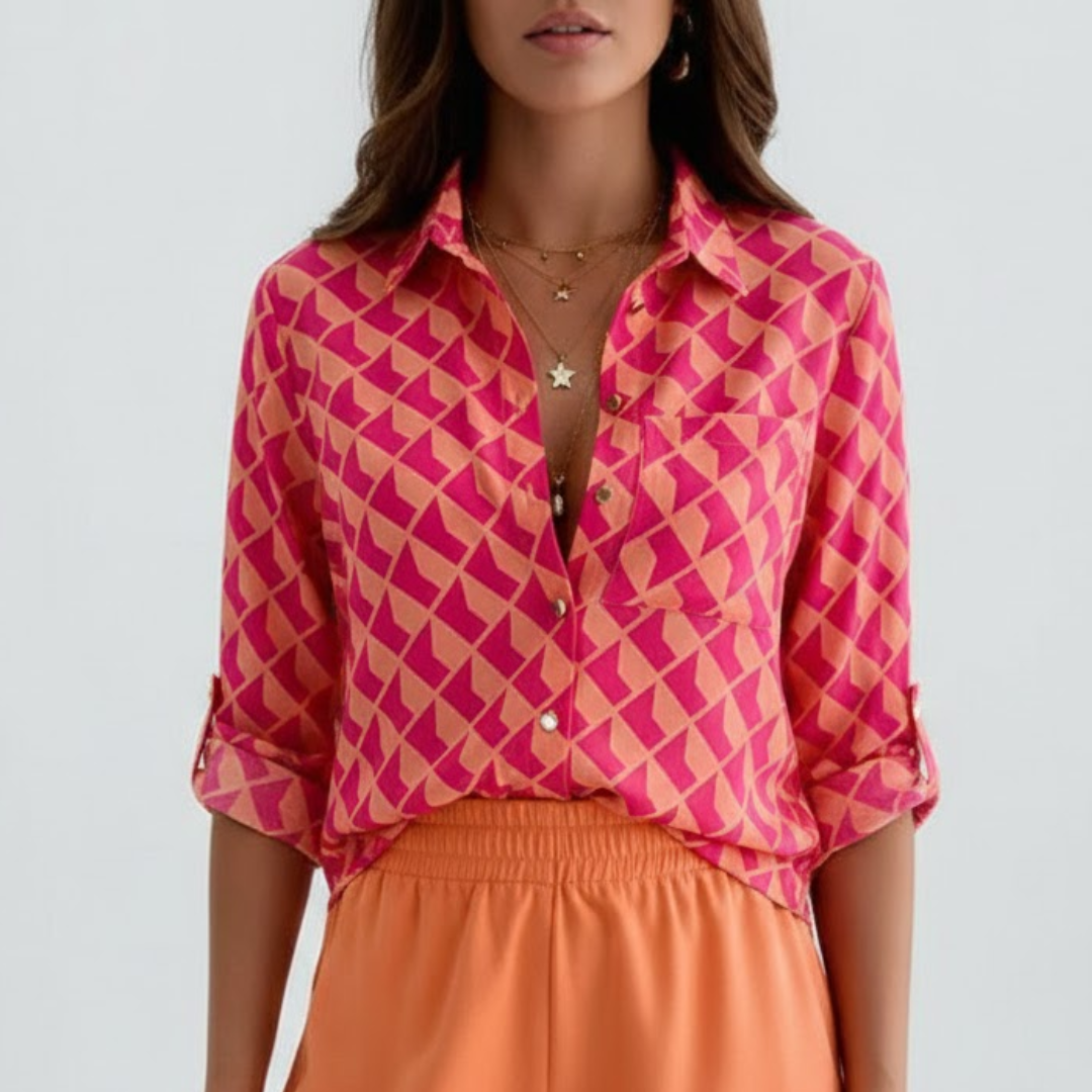 Damebluse med klassisk krave