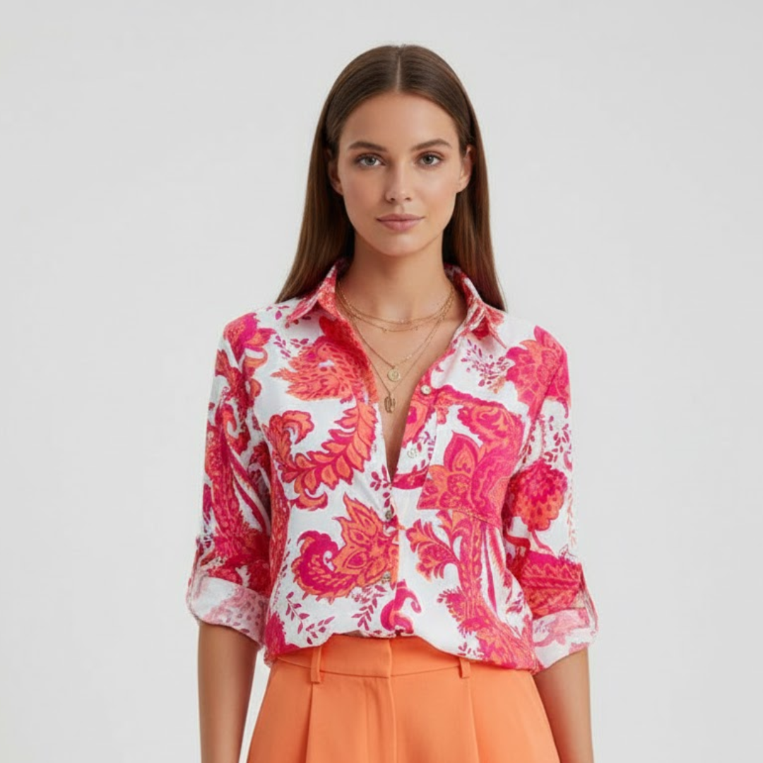 Damebluse med klassisk krave