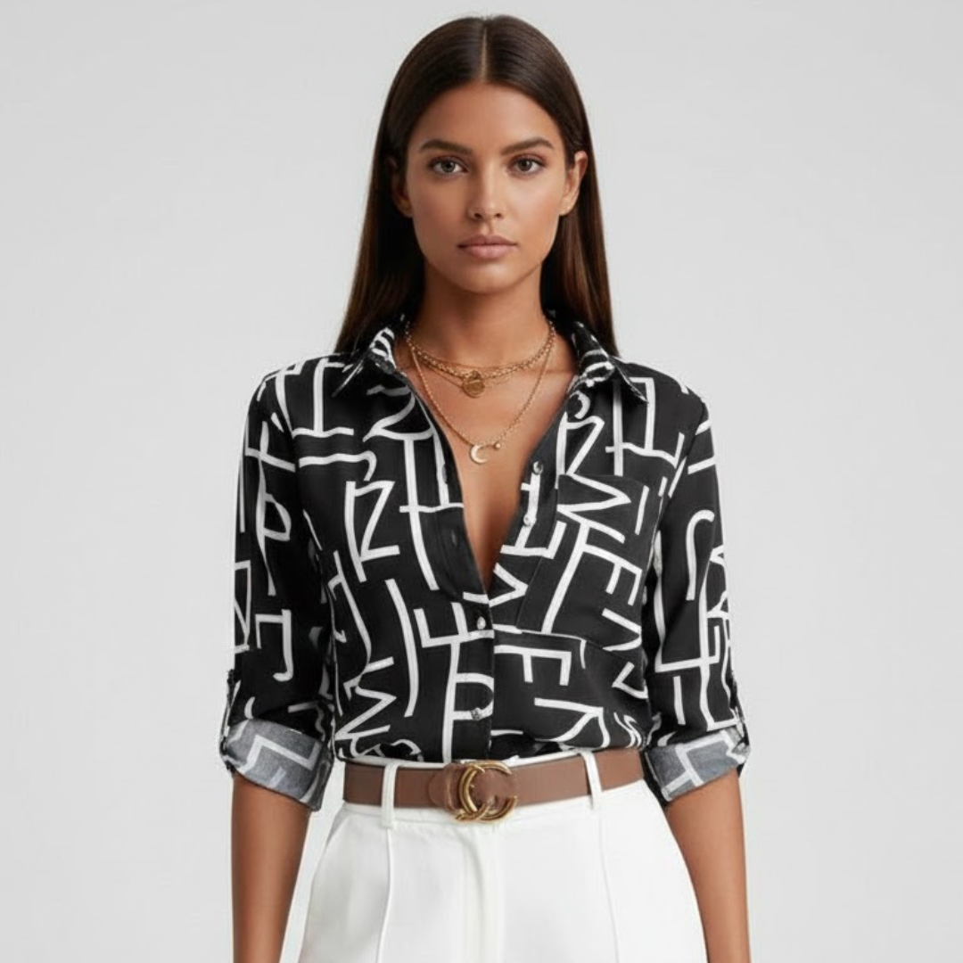 Damebluse med klassisk krave