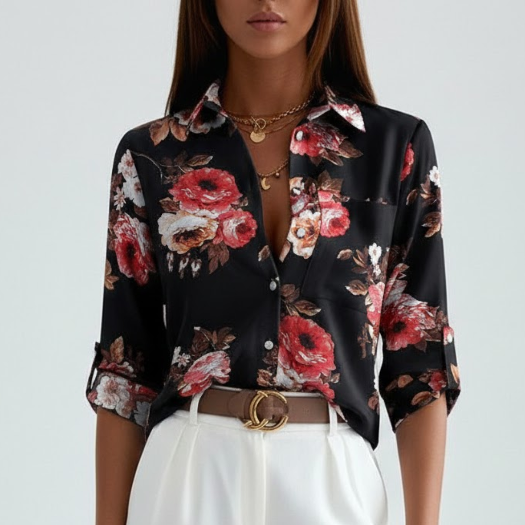 Damebluse med klassisk krave