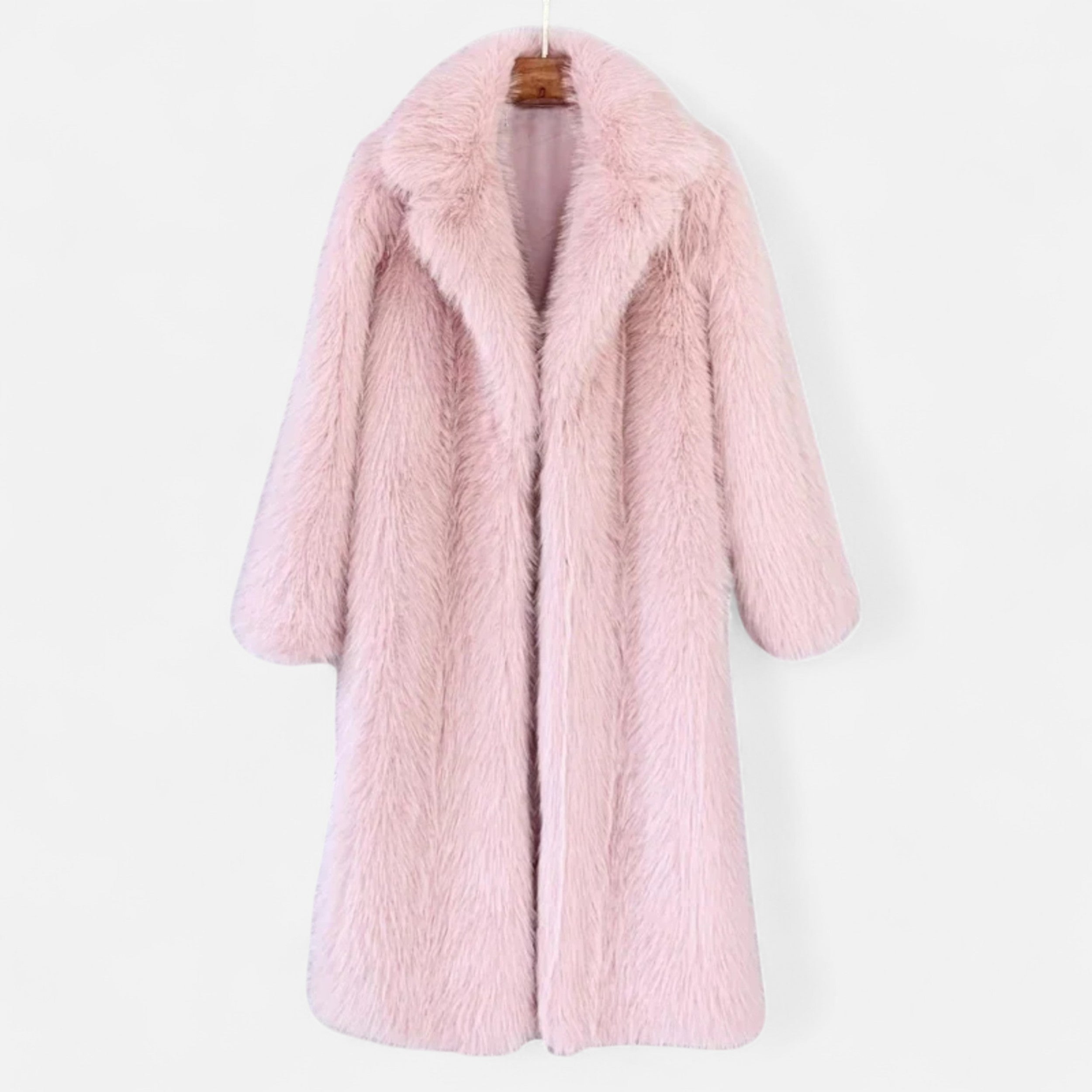 Lang Faux Fur-Frakke til Kvinder – Luksus & Varm Komfort