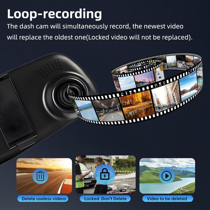 Dashcam med for og bag kamera