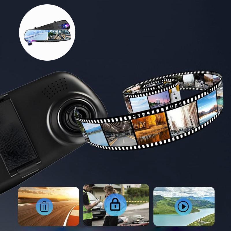 Dashcam med for og bag kamera