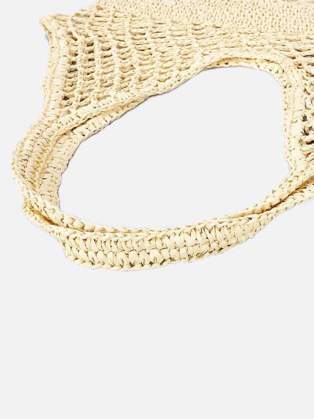 Strå Tote Taske med Hæklet Design