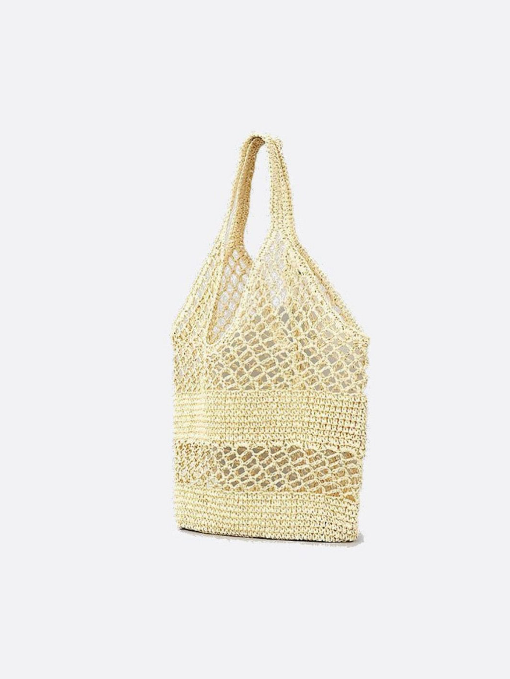 Strå Tote Taske med Hæklet Design