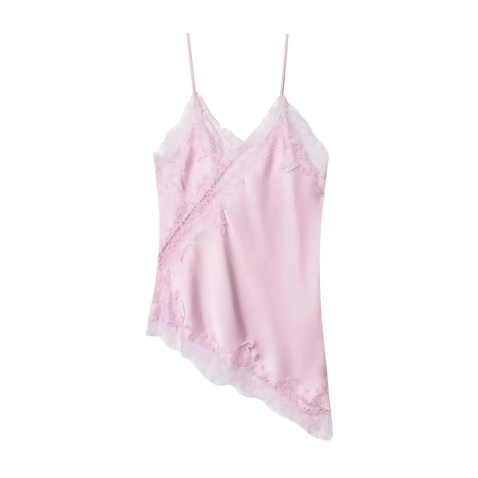 Satin top med spaghettistropper blonde