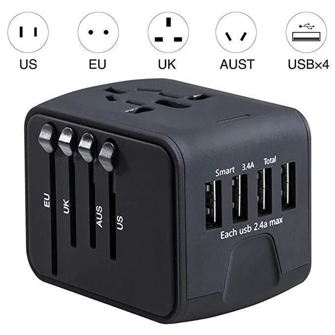 Universel rejseadapter med USB opladning
