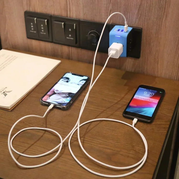 Universel rejseadapter med USB opladning