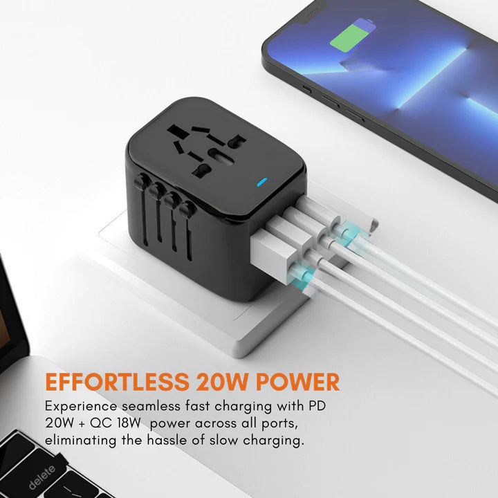 Universel rejseadapter med USB opladning