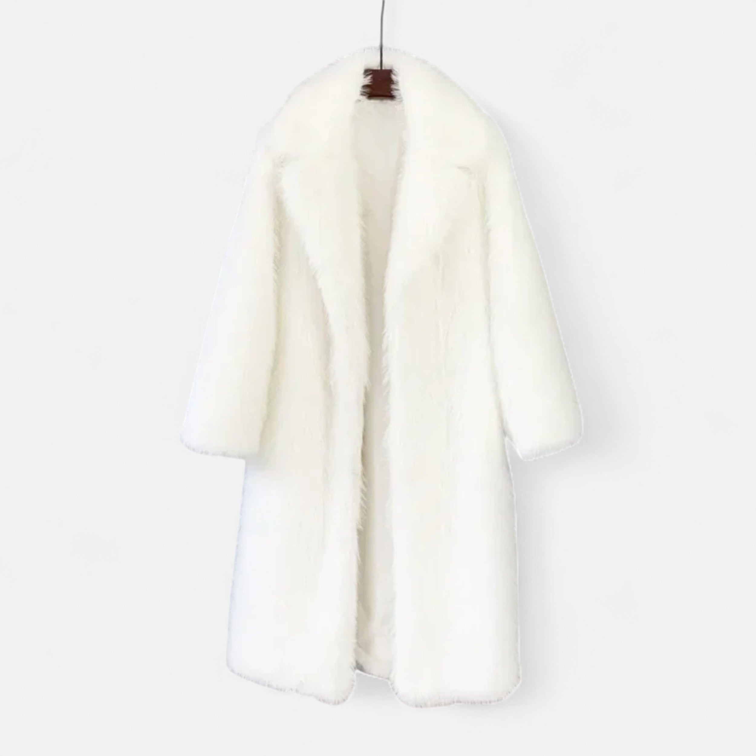Lang Faux Fur-Frakke til Kvinder – Luksus & Varm Komfort